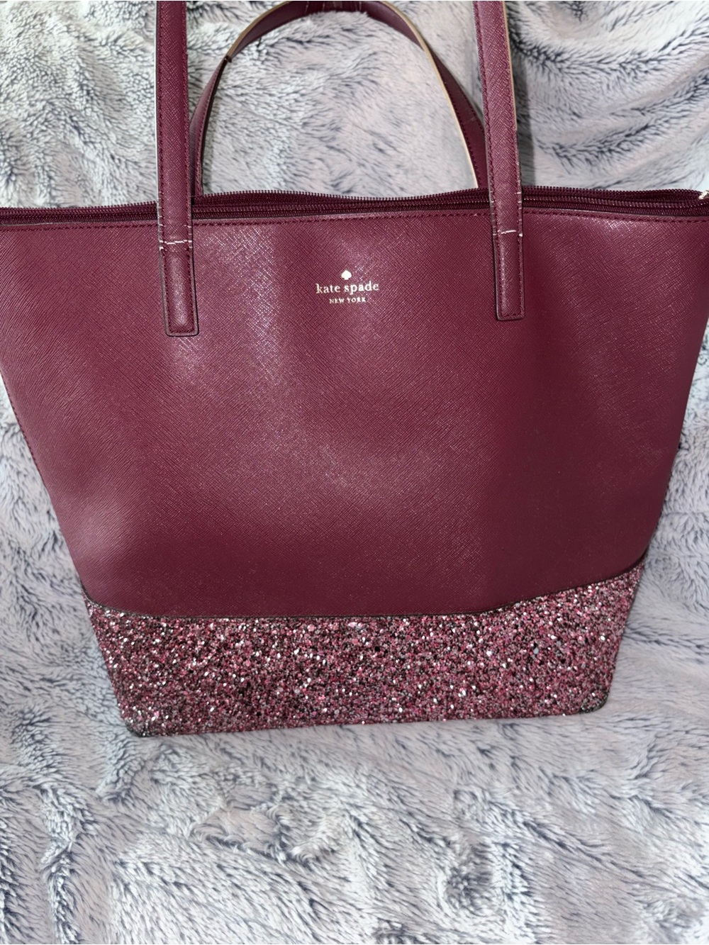 kate spade Wine Glitter-Bottom Tote